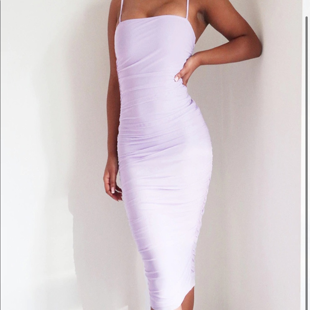 Pretty little thing Lavender Bodycon Midi Dress
